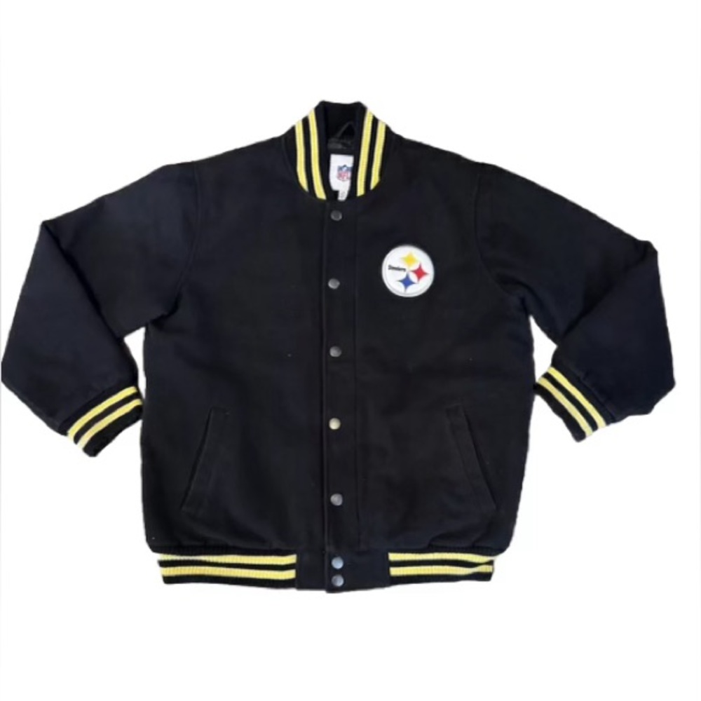 Steelers Vintage Varsity Bomber Jacket Large